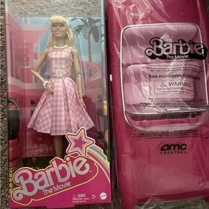 NEW AMC Barbie car popcorn holder and doll